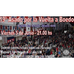 Asado por la Vuelta a Boedo. Últimas entradas disponibles